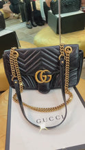 Load and play video in Gallery viewer, Gucci black GG Black Marmont Small Crossbody
