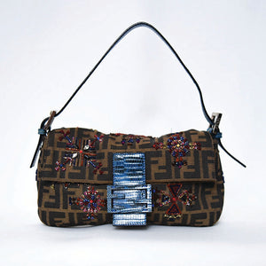 Fendi Zucca Baguette Special Edition Hand Embroidered