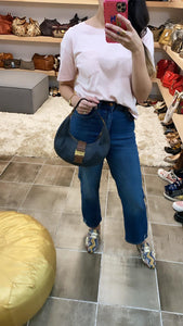 Christian Dior Half Moon Denim Bag