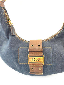 Christian Dior Half Moon Denim Bag