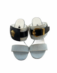 Versace Wedge Denim Sandals