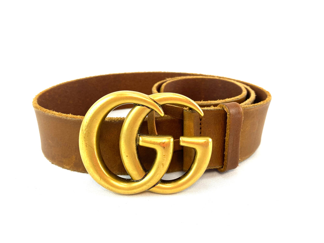 Gucci GG Brown Leather Belt