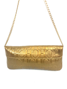 Carolina Herrera Audrey Small Gold Bow Shoulderbag/clutch