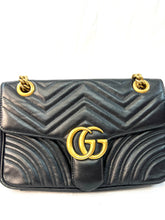 Load image into Gallery viewer, Gucci black GG Black Marmont Small Crossbody
