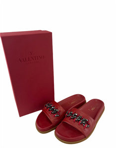 Valentino Garavani Chunky Red Chain Slides