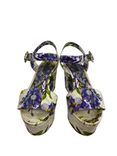 Load image into Gallery viewer, Dolce Gabbana White Floral Print Canvas Wedge
