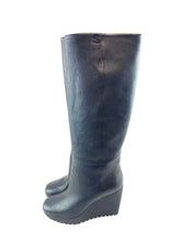 Load image into Gallery viewer, Gucci Black Leather Wedge Boots
