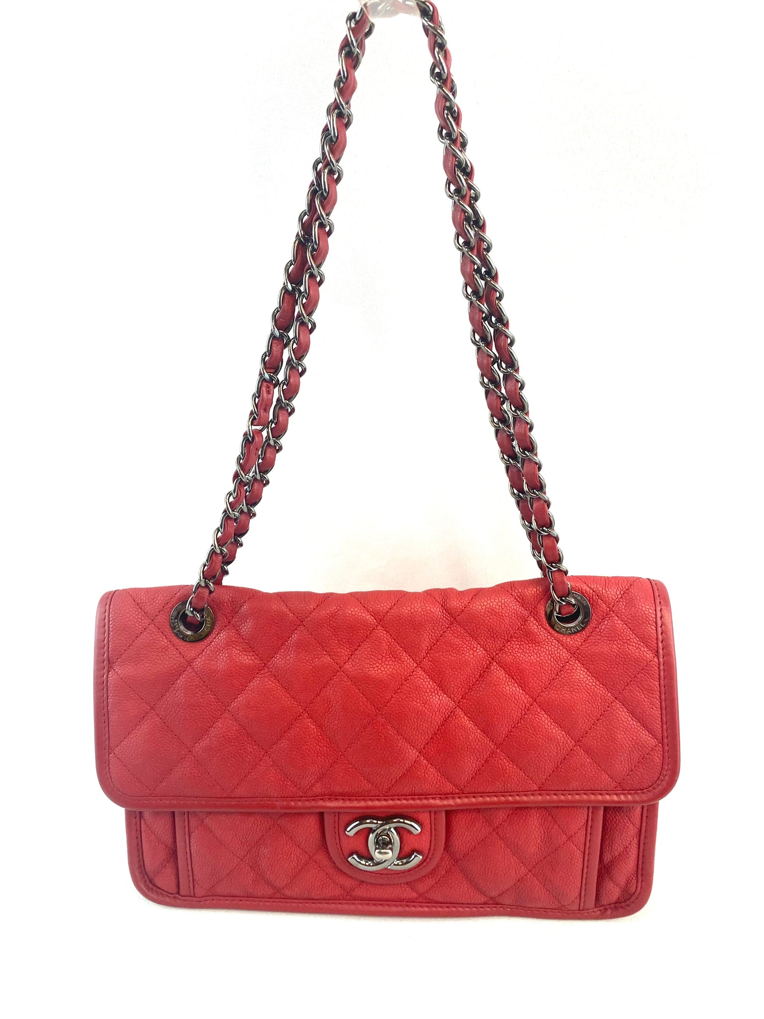 Chanel French Riviera Flap Bag Quilted Dark Beige at 1stDibs