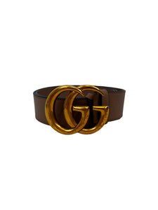 Gucci GG Marmont Belt Leather Beige X Gold