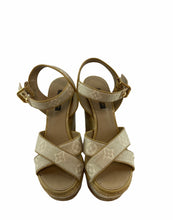 Load image into Gallery viewer, Louis Vuitton Espadrille Wedge Monogram Sandals
