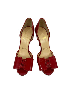 Christian Louboutin Jolie-Noeud Dorcet Red Leather Pumps