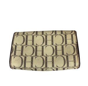 Carolina Herrera Brown Monogram Pouch