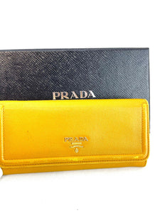 Prada Yellow Leather Wallet