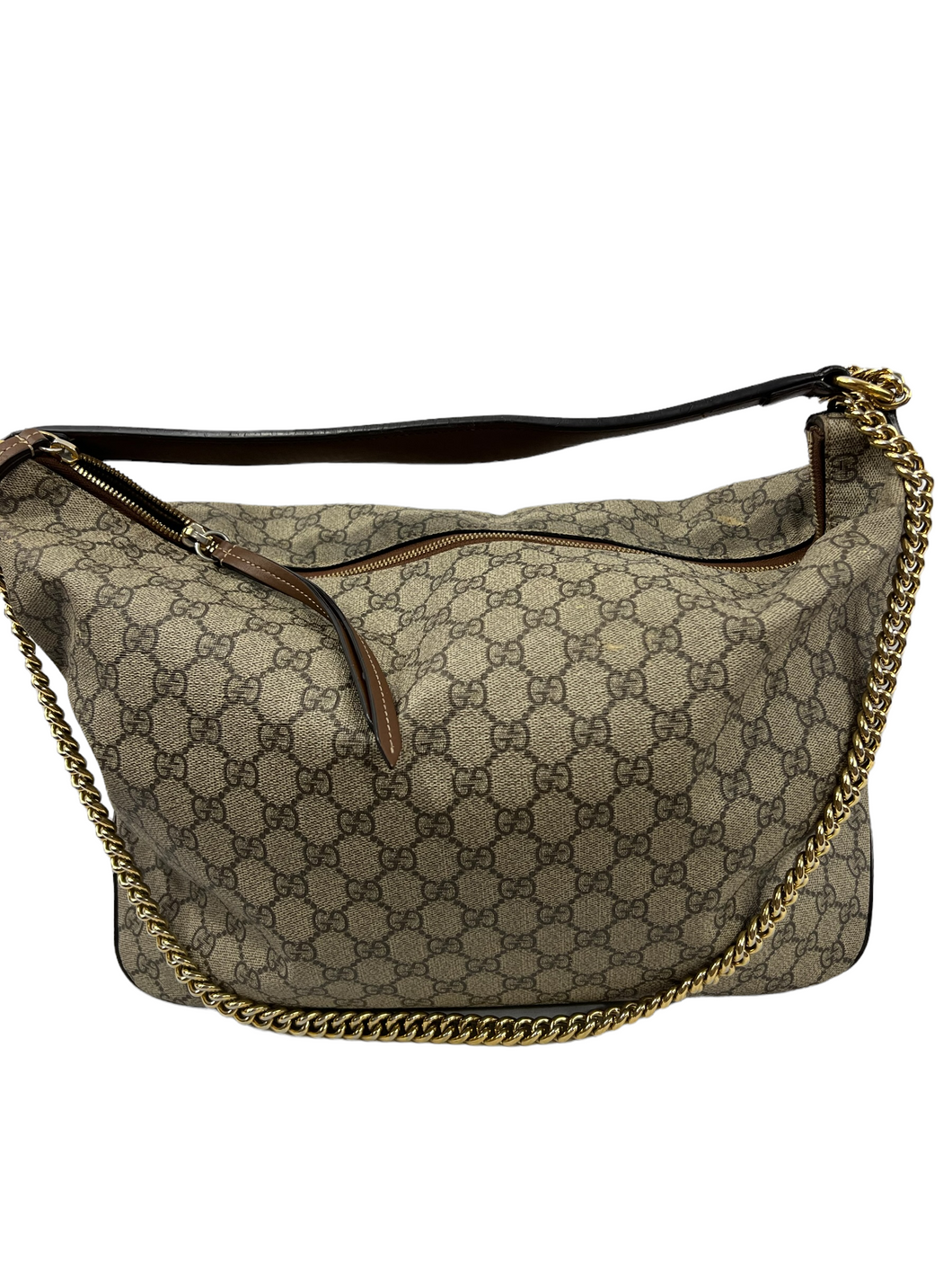 Gucci Chain Hobo GG Coated Canvas Large