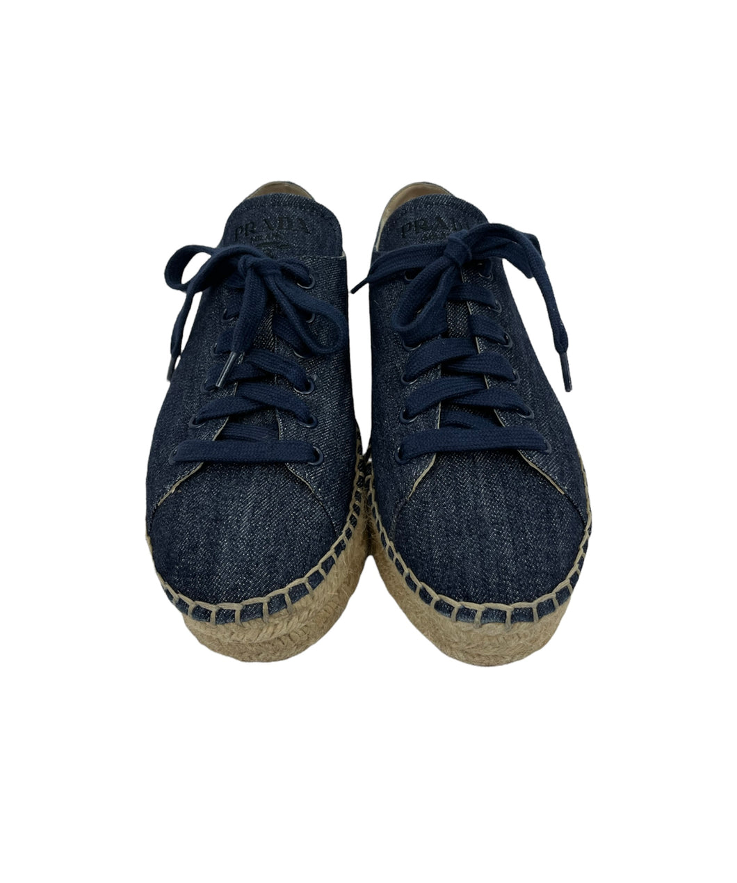 Prada denim espadrille sneakers size 37.5