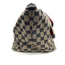 Load image into Gallery viewer, Gucci Canvas Navy Bowler Bag
