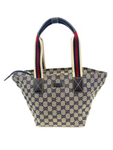 Load image into Gallery viewer, Gucci Canvas Navy Bowler Bag
