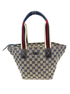 Gucci Canvas Navy Bowler Bag