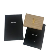 Load image into Gallery viewer, YSL Monogram Cream Quilted Wallet
