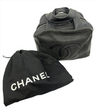 Load image into Gallery viewer, Chanel Black Perforated Leather Bowler Handbag
