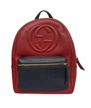 Load image into Gallery viewer, Gucci Red/Navy Calfskin Soho Backpack
