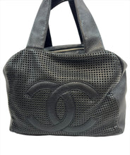 Load image into Gallery viewer, Chanel Black Perforated Leather Bowler Handbag
