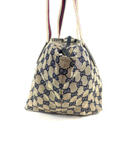 Load image into Gallery viewer, Gucci Canvas Navy Bowler Bag
