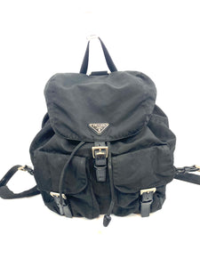 Prada Black Nylon Tessuto Twin Pocket Backpack