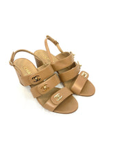 Load image into Gallery viewer, Chanel Calfskin CC Nude Turnlock Sandals
