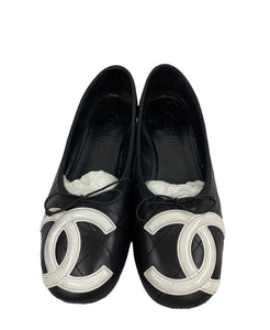 Chanel Black and White Ballerina Flats