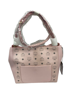 MCM Aren Medium Visetos Pink Leather Shoulderbag