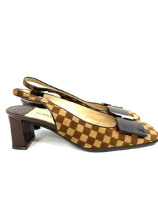 Louis Vuitton DE Pony Hair Sling Back Shoes