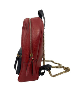 Gucci Red/Navy Calfskin Soho Backpack