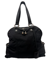 Load image into Gallery viewer, YSL Black Nylon Large Muse Tote Shoulder Bag
