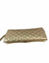 Load image into Gallery viewer, Carolina Herrera Quilted Gold Chain Crossbody Bag/ Clutch
