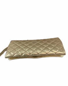 Carolina Herrera Quilted Gold Chain Crossbody Bag/ Clutch