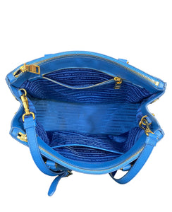 Prada Galleria Saffiano Blue Leather Bag