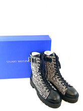 Load image into Gallery viewer, Stuart Weitzman Tweed Combat Boots
