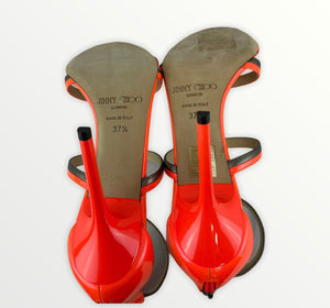 Jimmy Choo Neon Orange Strappy Sandals