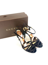 Load image into Gallery viewer, Gucci Black Strap Studded Heels
