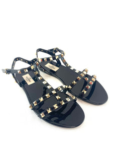 Valentino Rockstud Black Jelly Sandals