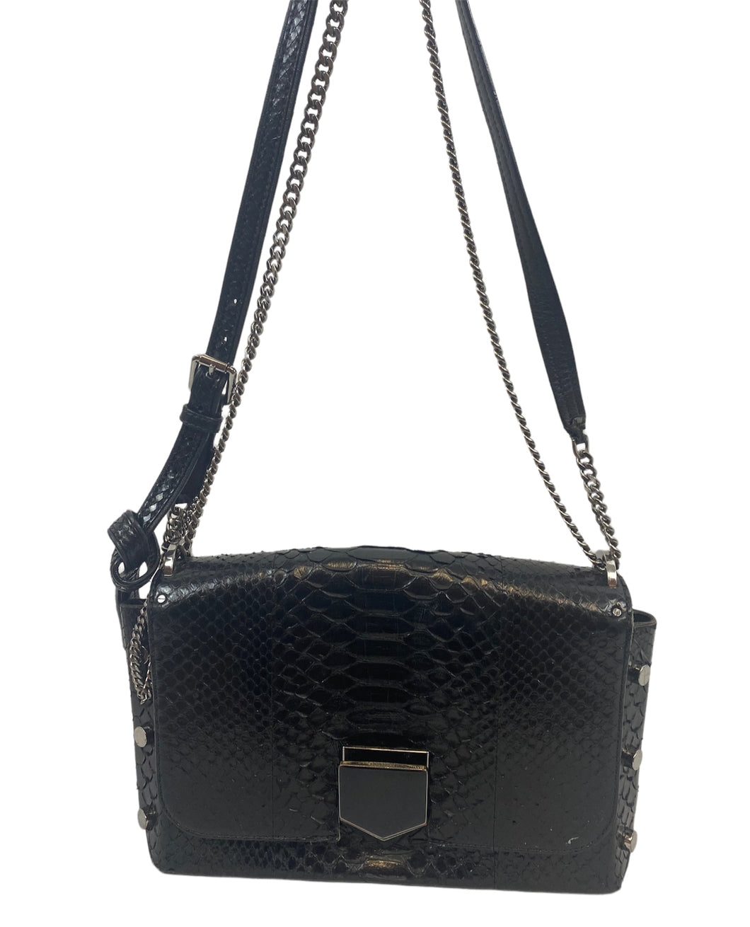 Jimmy Choo Metallic Black Python Crossbody