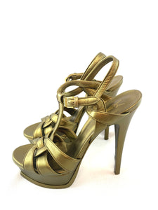 YSL Tribute Sandal Platform Bronze