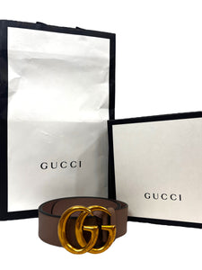 Gucci GG Marmont Belt Leather Beige X Gold