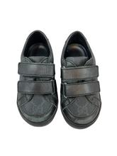 Load image into Gallery viewer, GUCCI  “GG” Black Canvas Toddler Velcro Sneakers
