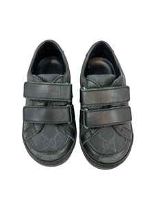 GUCCI  “GG” Black Canvas Toddler Velcro Sneakers