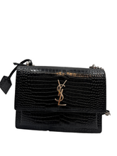 Load image into Gallery viewer, YSL Sunset croc-effect leather shoulder bag
