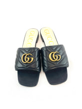 Load image into Gallery viewer, Gucci GG Marmont Black Slides
