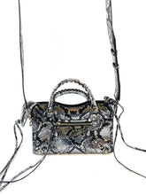 Load image into Gallery viewer, Balenciaga Mini City Bag Metallic Python
