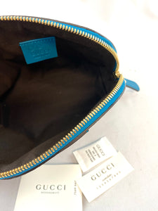 Gucci Blue Guccissima Cosmetic Bag